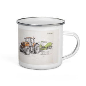 Furrow & Fields Renault Atles 926 RZ Pencil Sketch | Enamel Mug Quality Farmers Merch
