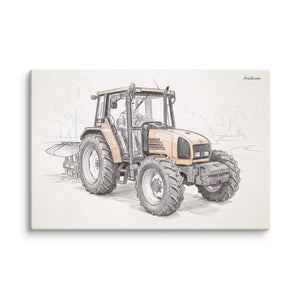Furrow & Fields Renault Ceres 340X Pencil Sketch | Canvas Quality Farmers Merch