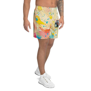 Furrow & Fields Shorts Fiat 90-90 DT Splash Art | All-Over Print Athletic Shorts Quality Farmers Merch