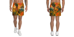 Furrow & Fields Shorts John Deere 6910 with Hedge Cutter Splash Art | All-Over Print Athletic Shorts Quality Farmers Merch