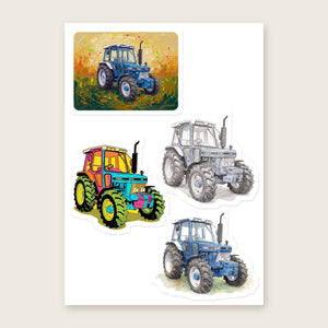 Furrow & Fields Sticker Sheet A5 (5.83″×8.27″) Ford 5610 Art | Kiss-Cut Sticker Sheet Quality Farmers Merch