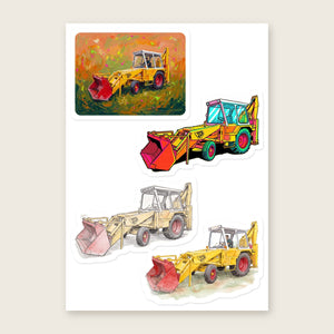 Furrow & Fields Sticker Sheet A5 (5.83″×8.27″) JCB 3C II Art | Kiss-Cut Sticker Sheet Quality Farmers Merch