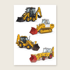 Furrow & Fields Sticker Sheet A5 (5.83″×8.27″) JCB Illustrated No. 10 | Kiss-Cut Sticker Sheet Quality Farmers Merch