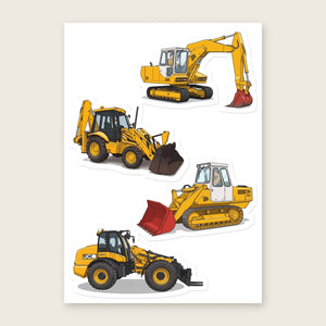 Furrow & Fields Sticker Sheet A5 (5.83″×8.27″) JCB Illustrated No. 14 | Kiss-Cut Sticker Sheet Quality Farmers Merch