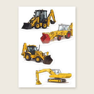 Furrow & Fields Sticker Sheet A5 (5.83″×8.27″) JCB Illustrated No. 17 | Kiss-Cut Sticker Sheet Quality Farmers Merch