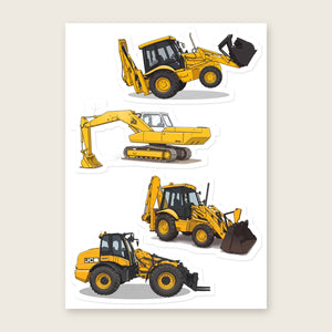 Furrow & Fields Sticker Sheet A5 (5.83″×8.27″) JCB Illustrated No. 2 | Kiss-Cut Sticker Sheet Quality Farmers Merch