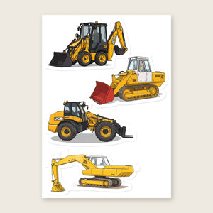 Furrow & Fields Sticker Sheet A5 (5.83″×8.27″) JCB Illustrated No. 21 | Kiss-Cut Sticker Sheet Quality Farmers Merch