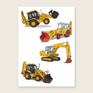 Furrow & Fields Sticker Sheet A5 (5.83″×8.27″) JCB Illustrated No. 23 | Kiss-Cut Sticker Sheet Quality Farmers Merch