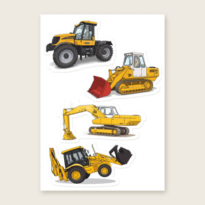 Furrow & Fields Sticker Sheet A5 (5.83″×8.27″) JCB Illustrated No. 26 | Kiss-Cut Sticker Sheet Quality Farmers Merch