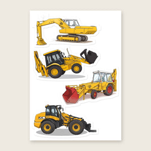 Furrow & Fields Sticker Sheet A5 (5.83″×8.27″) JCB Illustrated No. 3 | Kiss-Cut Sticker Sheet Quality Farmers Merch