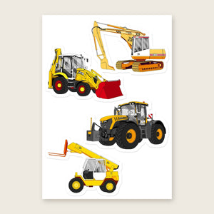 Furrow & Fields Sticker Sheet A5 (5.83″×8.27″) JCB Illustrated No. 31 | Kiss-Cut Sticker Sheet Quality Farmers Merch