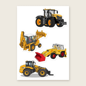 Furrow & Fields Sticker Sheet A5 (5.83″×8.27″) JCB Illustrated No. 34 | Kiss-Cut Sticker Sheet Quality Farmers Merch
