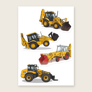 Furrow & Fields Sticker Sheet A5 (5.83″×8.27″) JCB Illustrated No. 4 | Kiss-Cut Sticker Sheet Quality Farmers Merch