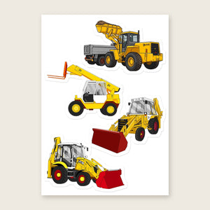 Furrow & Fields Sticker Sheet A5 (5.83″×8.27″) JCB Illustrated No. 41 | Kiss-Cut Sticker Sheet Quality Farmers Merch