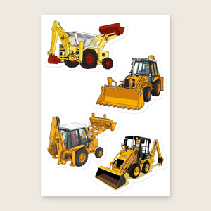 Furrow & Fields Sticker Sheet A5 (5.83″×8.27″) JCB Illustrated No. 44 | Kiss-Cut Sticker Sheet Quality Farmers Merch