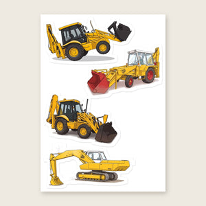 Furrow & Fields Sticker Sheet A5 (5.83″×8.27″) JCB Illustrated No. 5 | Kiss-Cut Sticker Sheet Quality Farmers Merch