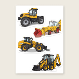 Furrow & Fields Sticker Sheet A5 (5.83″×8.27″) JCB Illustrated No. 6 | Kiss-Cut Sticker Sheet Quality Farmers Merch
