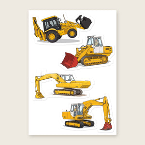 Furrow & Fields Sticker Sheet A5 (5.83″×8.27″) JCB Illustrated No. 8 | Kiss-Cut Sticker Sheet Quality Farmers Merch