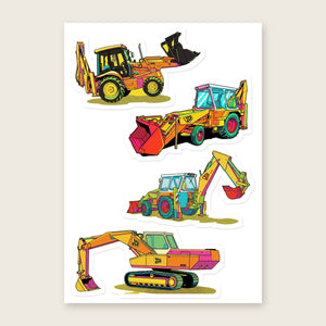 Furrow & Fields Sticker Sheet A5 (5.83″×8.27″) JCB Pop Art No. 1 | Kiss-Cut Sticker Sheet Quality Farmers Merch