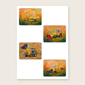 Furrow & Fields Sticker Sheet A5 (5.83″×8.27″) JCB Splash Art No. 1 | Kiss-Cut Sticker Sheet Quality Farmers Merch