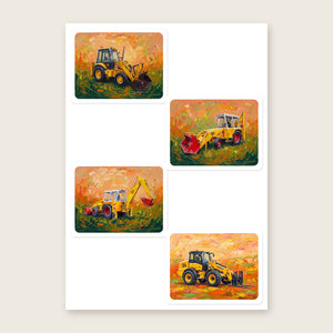 Furrow & Fields Sticker Sheet A5 (5.83″×8.27″) JCB Splash Art No. 2 | Kiss-Cut Sticker Sheet Quality Farmers Merch