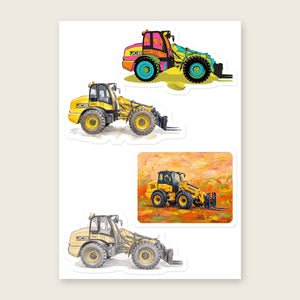 Furrow & Fields Sticker Sheet A5 (5.83″×8.27″) JCB TM420 Art | Kiss-Cut Sticker Sheet Quality Farmers Merch