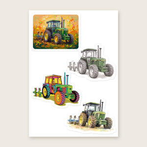 Furrow & Fields Sticker Sheet A5 (5.83″×8.27″) John Deere 4350 Art | Kiss-Cut Sticker Sheet Quality Farmers Merch