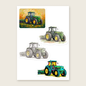 Furrow & Fields Sticker Sheet A5 (5.83″×8.27″) John Deere 4955 Art | Kiss-Cut Sticker Sheet Quality Farmers Merch