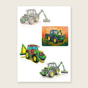 Furrow & Fields Sticker Sheet A5 (5.83″×8.27″) John Deere 6910 Art | Kiss-Cut Sticker Sheet Quality Farmers Merch