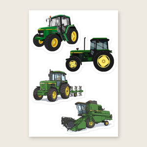Furrow & Fields Sticker Sheet A5 (5.83″×8.27″) John Deere Illustrated No. 10 | Kiss-Cut Sticker Sheet Quality Farmers Merch