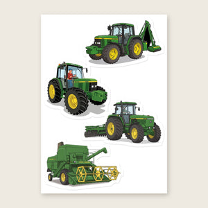 Furrow & Fields Sticker Sheet A5 (5.83″×8.27″) John Deere Illustrated No. 11 | Kiss-Cut Sticker Sheet Quality Farmers Merch