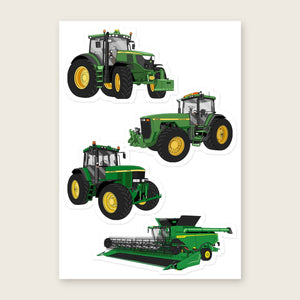 Furrow & Fields Sticker Sheet A5 (5.83″×8.27″) John Deere Illustrated No. 12 | Kiss-Cut Sticker Sheet Quality Farmers Merch