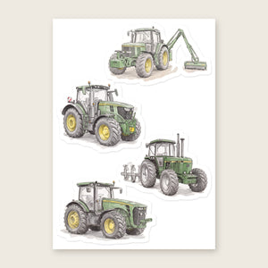 Furrow & Fields Sticker Sheet A5 (5.83″×8.27″) John Deere Pencil Sketch No. 1 | Kiss-Cut Sticker Sheet Quality Farmers Merch