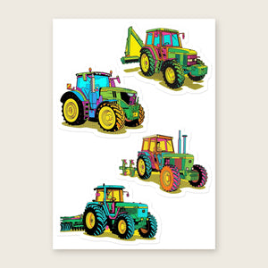 Furrow & Fields Sticker Sheet A5 (5.83″×8.27″) John Deere Pop Art No. 2 | Kiss-Cut Sticker Sheet Quality Farmers Merch