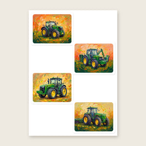 Furrow & Fields Sticker Sheet A5 (5.83″×8.27″) John Deere Splash Art No. 1 | Kiss-Cut Sticker Sheet Quality Farmers Merch