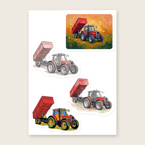 Furrow & Fields Sticker Sheet A5 (5.83″×8.27″) Massey Ferguson 6180 Art | Kiss-Cut Sticker Sheet Quality Farmers Merch