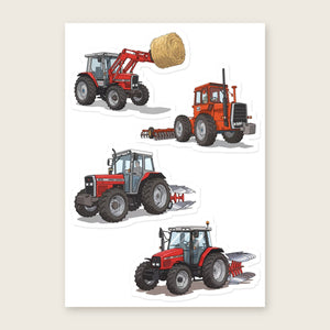 Furrow & Fields Sticker Sheet A5 (5.83″×8.27″) Massey Ferguson Illustrated No. 1 | Kiss-Cut Sticker Sheet Quality Farmers Merch