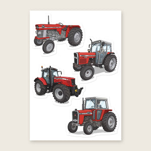 Furrow & Fields Sticker Sheet A5 (5.83″×8.27″) Massey Ferguson Illustrated No. 11 | Kiss-Cut Sticker Sheet Quality Farmers Merch
