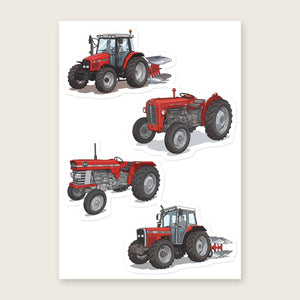 Furrow & Fields Sticker Sheet A5 (5.83″×8.27″) Massey Ferguson Illustrated No. 13 | Kiss-Cut Sticker Sheet Quality Farmers Merch