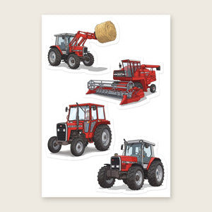 Furrow & Fields Sticker Sheet A5 (5.83″×8.27″) Massey Ferguson Illustrated No. 15 | Kiss-Cut Sticker Sheet Quality Farmers Merch
