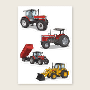 Furrow & Fields Sticker Sheet A5 (5.83″×8.27″) Massey Ferguson Illustrated No. 16 | Kiss-Cut Sticker Sheet Quality Farmers Merch