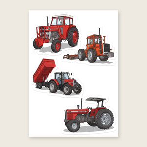 Furrow & Fields Sticker Sheet A5 (5.83″×8.27″) Massey Ferguson Illustrated No. 17 | Kiss-Cut Sticker Sheet Quality Farmers Merch
