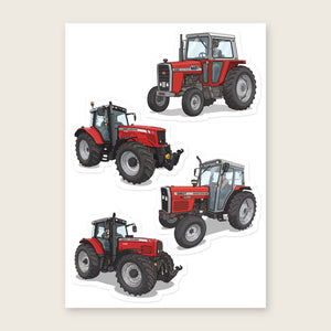 Furrow & Fields Sticker Sheet A5 (5.83″×8.27″) Massey Ferguson Illustrated No. 22 | Kiss-Cut Sticker Sheet Quality Farmers Merch