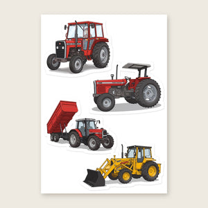 Furrow & Fields Sticker Sheet A5 (5.83″×8.27″) Massey Ferguson Illustrated No. 27 | Kiss-Cut Sticker Sheet Quality Farmers Merch