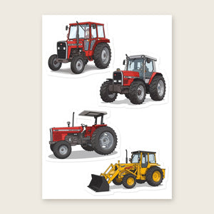 Furrow & Fields Sticker Sheet A5 (5.83″×8.27″) Massey Ferguson Illustrated No. 28 | Kiss-Cut Sticker Sheet Quality Farmers Merch