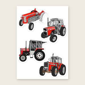 Furrow & Fields Sticker Sheet A5 (5.83″×8.27″) Massey Ferguson Illustrated No. 33 | Kiss-Cut Sticker Sheet Quality Farmers Merch