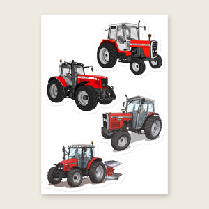 Furrow & Fields Sticker Sheet A5 (5.83″×8.27″) Massey Ferguson Illustrated No. 36 | Kiss-Cut Sticker Sheet Quality Farmers Merch