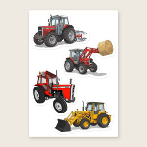 Furrow & Fields Sticker Sheet A5 (5.83″×8.27″) Massey Ferguson Illustrated No. 37 | Kiss-Cut Sticker Sheet Quality Farmers Merch