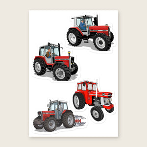 Furrow & Fields Sticker Sheet A5 (5.83″×8.27″) Massey Ferguson Illustrated No. 45 | Kiss-Cut Sticker Sheet Quality Farmers Merch