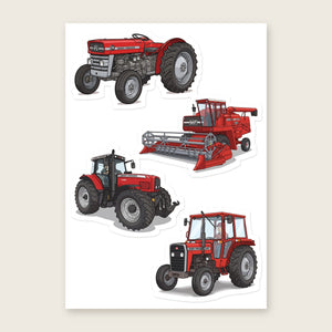 Furrow & Fields Sticker Sheet A5 (5.83″×8.27″) Massey Ferguson Illustrated No. 9 | Kiss-Cut Sticker Sheet Quality Farmers Merch